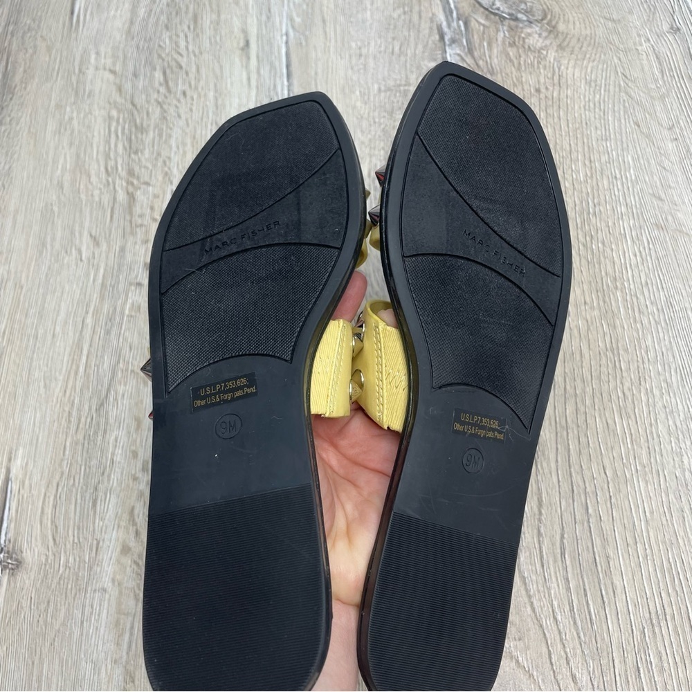 Marc Fisher Studded Flat Sandals in Yellow - Picture 9 of 10